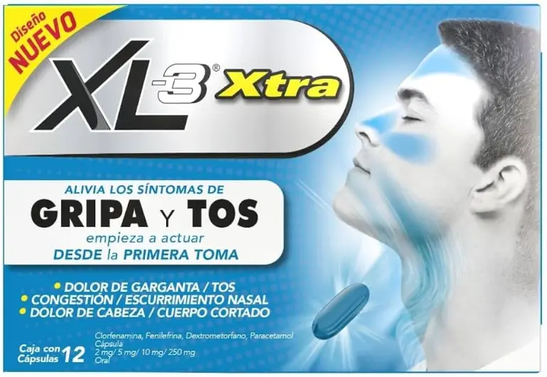 XL-3 XTRA GRIPA Y TOS 250/5/2/10MG CAP C/12 *GNL*