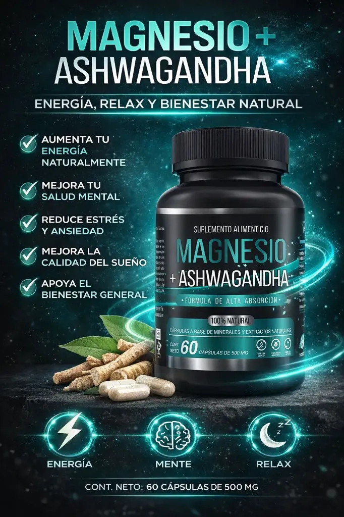 MAGNESIO + ASHWAGANDHA - Bienestar Natural